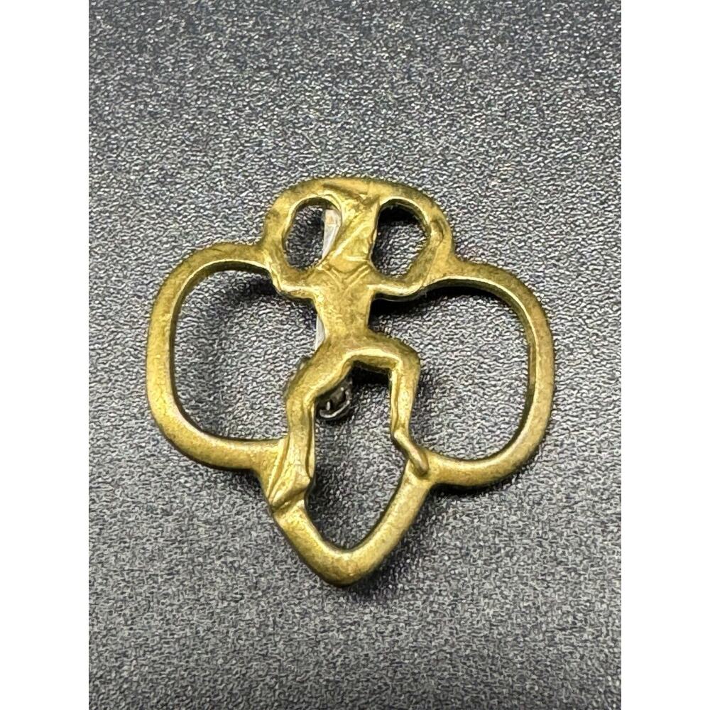 Vintage Girl Scouts Gold Colored Brownie Pin
